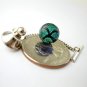 Green Dichroic Glass Tie Tack