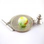Fused Glass Tie Tack with Bar and Chain