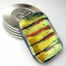 Layered Gold Dichroic Fused Glass Card Guard