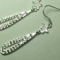 Dangle rhinestone tear drop style earring silver hook