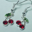 Gemstone style Red Cherry Earring with silver hook