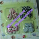 Colourful Fabric Covered Brads (B)