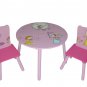 Kids Wooden Round Table and Chairs Set with Storage