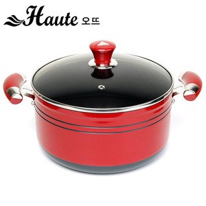 Houte cooking pot-24cm- both side hand grip-red