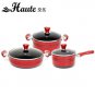Houte cooking pot sets 3 pcs red