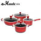 Houte cooking pot sets 4 pcs red