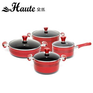 Houte cooking pot sets 4 pcs red
