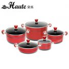 Houte cooking pot sets 5 pcs red