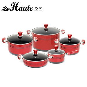 Houte cooking pot sets 5 pcs red