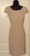 ELLEN TRACY WOMENS A-LINE DAY TO EVENING DRESS WITH ACCENT COLOR BEIGE SIZE 6 16