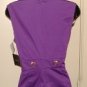 ELLEN TRACY WOMENS PURPLE DAY DRESS WITH GOLD ACCENTS