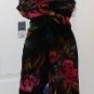 DONNA RICCO WOMEN'S BLACK/MULTI-COLOR SILK V-NECK SLEEVELESS DRESS
