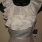 DONNA RICCO WOMENS SLEEVELESS RUFFEL FRONT DRESS