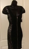MARC NEW YORK WOMENS BLACK FRONT ZIP LACE DRESS