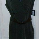 MARC NEW YORK WOMENS FITTED V-NECK DRESS WITH BELT