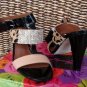 BEVERLY FELDMAN WOMENS MARIA PATENT COMBO SANDAL