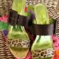 BEVERLY FELDMAN WOMENS FABIA SANDAL LEOPARD SNAKE