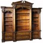 Mahogany Regal Bookcase Cherry Veneer Intricate Carving