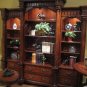 Mahogany Regal Bookcase Cherry Veneer Intricate Carving