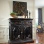 Black Carved Panel Door Sideboard Two Doors Two Drawers