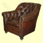Distressed Leather Button Back Sofa Cigar