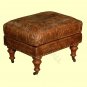 Distressed Leather Unique Button Backed Armchair