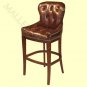 Dark Brown Top Grade Leather Chaise Tufted Button