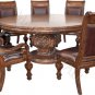 Royal Pedestal 84" Round Table Side Arm Chairs Leather