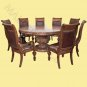 Royal Pedestal 84" Round Table Side Arm Chairs Leather