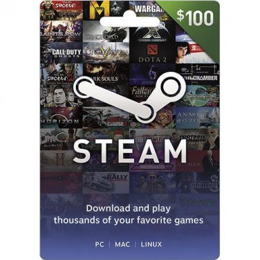 Steam $100 Wallet Prepaid Gift Card for PC Mac Linux (Digital Code with ZELLE)