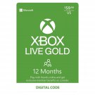 Xbox Live Gold 12-Month Membership (Digital Code with ZELLE)