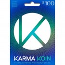 Karma Koin $100 Gift Card (Digital Code with ZELLE)