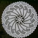 Carousel white doily handmade crocheted 15 inches in diameter