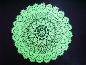 Handmade crocheted doily green