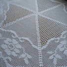 Hand crochet tablecloth 105 cm. in diameter White