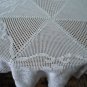 Hand crochet tablecloth 105 cm. in diameter White