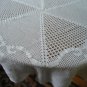 Hand crochet tablecloth 105 cm. in diameter White