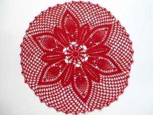 Red Christmas doily