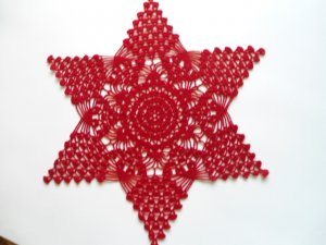 Red Christmas star doily