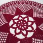 Handmade Crochet doily in Bordeaux
