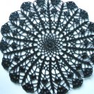 Black crochet doily