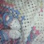 Grannies sweet blankie baby blanket and booties  hand crocheted pink blue yellow baby acrylic yarn