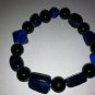 "Painless Black and Blue" Bead Stretch Bracelet