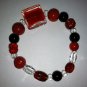 "Seeing Red" glass bead stretch bracelet