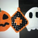 Hand Crocheted Halloween Dishcloth set