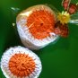 Super soft hand crocheted pumpkin pie facial scrubber set