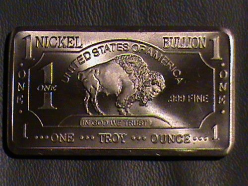 RARE MINT FINE 1oz ounce 999 PURE NICKEL BULLION BAR