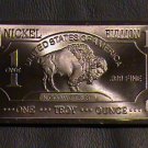 RARE MINT FINE 1oz ounce 999 PURE NICKEL BULLION BAR