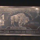 RARE 1OZ ONE OUNCE TROY ALUMINUM BULLION BAR PURE 31G GRAMS