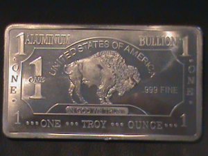 RARE 1OZ ONE OUNCE TROY ALUMINUM BULLION BAR PURE 31G GRAMS